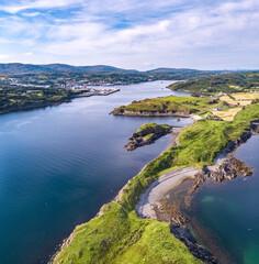 Fototapeta na wymiar Aerial of Carntullagh Head by Killybegs in County Donegal - Republic of Ireland