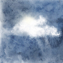 Abstract watercolor landscape. Hand drawn background