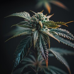 A close up of the Harvesting cannabis.Generative AI