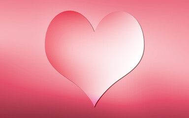 Valentine’s pink heart on a pink gradient background