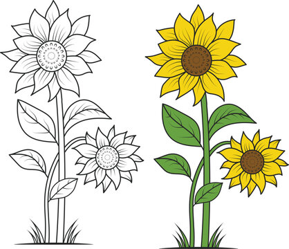 Sunflower Clipart | Sunflower SVG | Sunflower SVG Cut File | Sunflower Vector Cutting files | Flower SVG Cut File | Floral SVG | Cut File | EPS | PNG | SVG