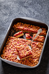 Raspberry Crumble Sheet Pan Pie, top view