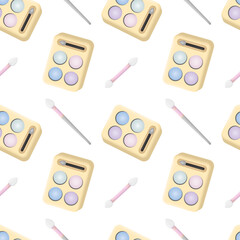 Vector seamless eyeshadow pattern, realism. Isolated on white background