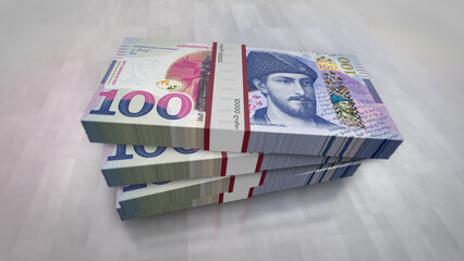 Georgia Lari money banknotes pack 3d illustration