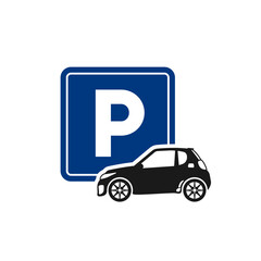 Parking icon for cars or other vehicles. Parking zone. Vector illustration.