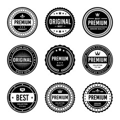 Obraz premium Classic Vintage Retro Premium Vector Badge, Emblem, Logo, Label, Sticker, Stamp, Symbol, Seal, Banner Frame Collection Set