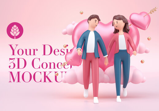 Valentine's Day Concept Mockup