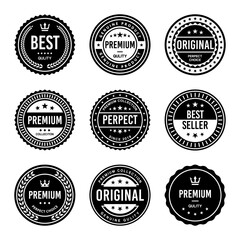 Classic Vintage Retro Premium Vector Badge, Emblem, Logo, Label, Sticker, Stamp, Symbol, Seal, Banner Frame Collection Set