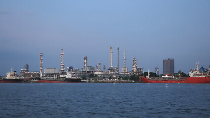 Factory night view of the City.bangkok