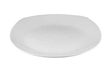 White ceramic plate isolated on a transparent background