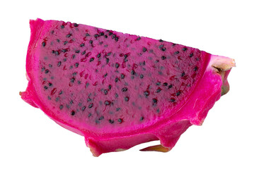 Red Dragonfruit or Red Pitaya isolated on a transparent background