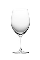 Empty wine glass isolated on a transparent background.