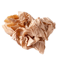 Used brown paper bag isolated on a transparent background.