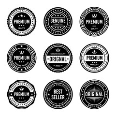 Classic Vintage Retro Premium Vector Badge, Emblem, Logo, Label, Sticker, Stamp, Symbol, Seal, Banner Frame Collection Set