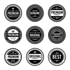 Classic Vintage Retro Premium Vector Badge, Emblem, Logo, Label, Sticker, Stamp, Symbol, Seal, Banner Frame Collection Set
