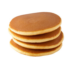 Homemade pancakes isolated on a transparent background.