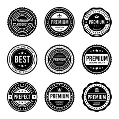 Classic Vintage Retro Premium Vector Badge, Emblem, Logo, Label, Sticker, Stamp, Symbol, Seal, Banner Frame Collection Set