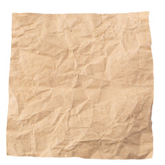 Used brown paper isolated on a transparent background.