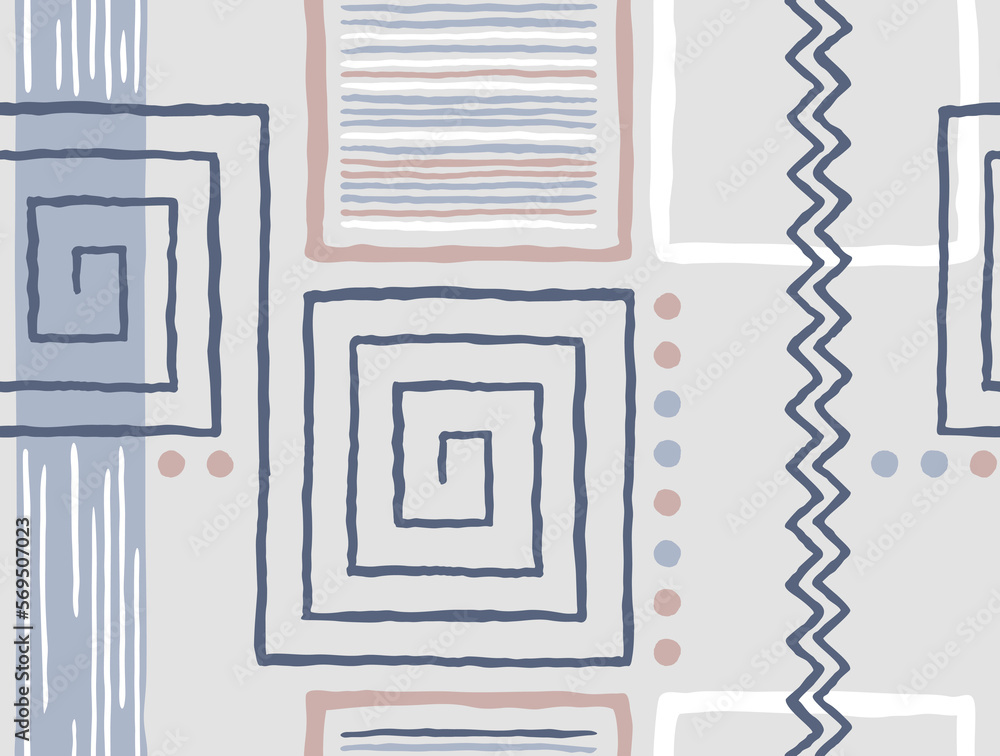Poster abstract seamless pattern with squares and lines