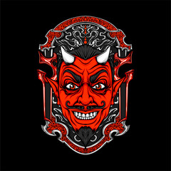 red devil illustration for t shirt design