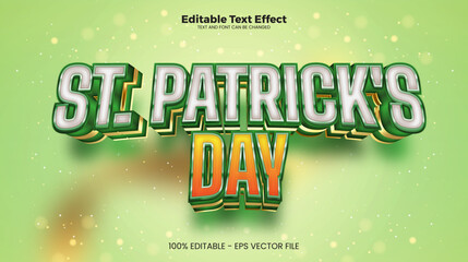 Fototapeta St. Patrick`s Day editable text effect in modern trend obraz