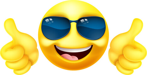 Emoji Emoticon Face In Sunglasses Cartoon Icon