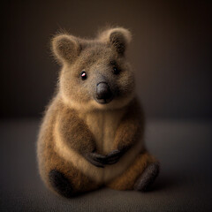 クアッカワラビーのかわいくてふわふわしたぬいぐるみ。ジェネレーティブAI