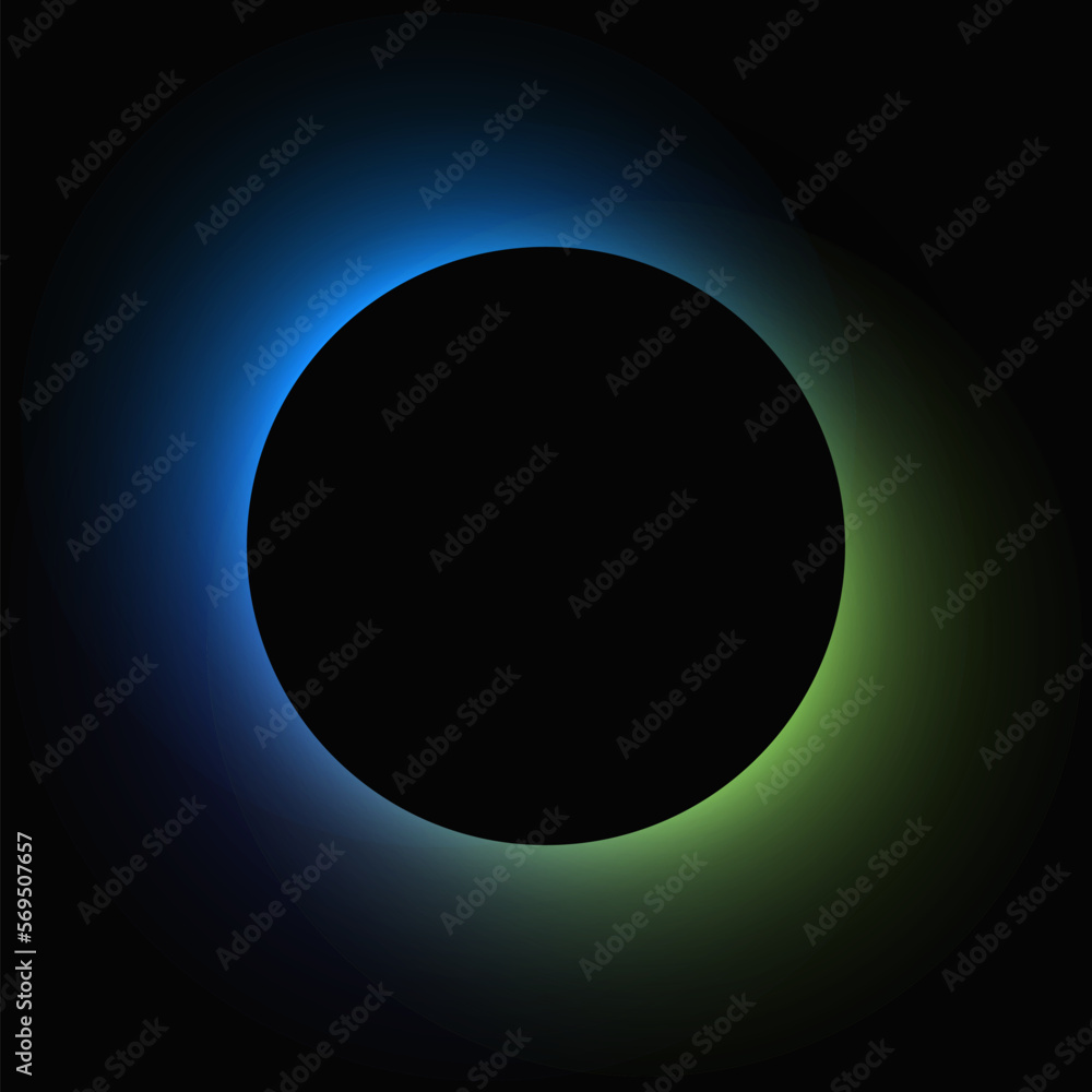 Poster circle illuminate light frame with color gradient