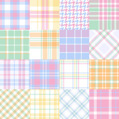 Tartan pattern set 3, vector illustration