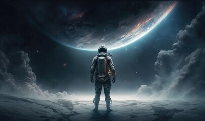 astronaut in outer space made with generated ai