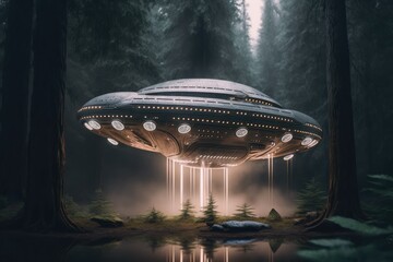 ufo in the night made with generated ai