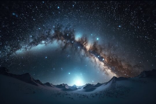 landscape with milkyway galaxy made with generative ai