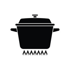 Cooking pot icon design, Cooking pan icon, isolated on white background. vector illustration