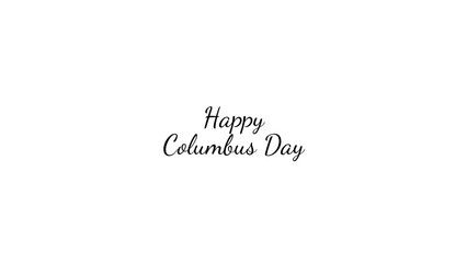 Happy Columbus Day wish typography with transparent background