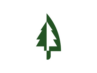 modern pine knife illustration vector logo