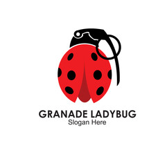 granade ladybug logo design concept