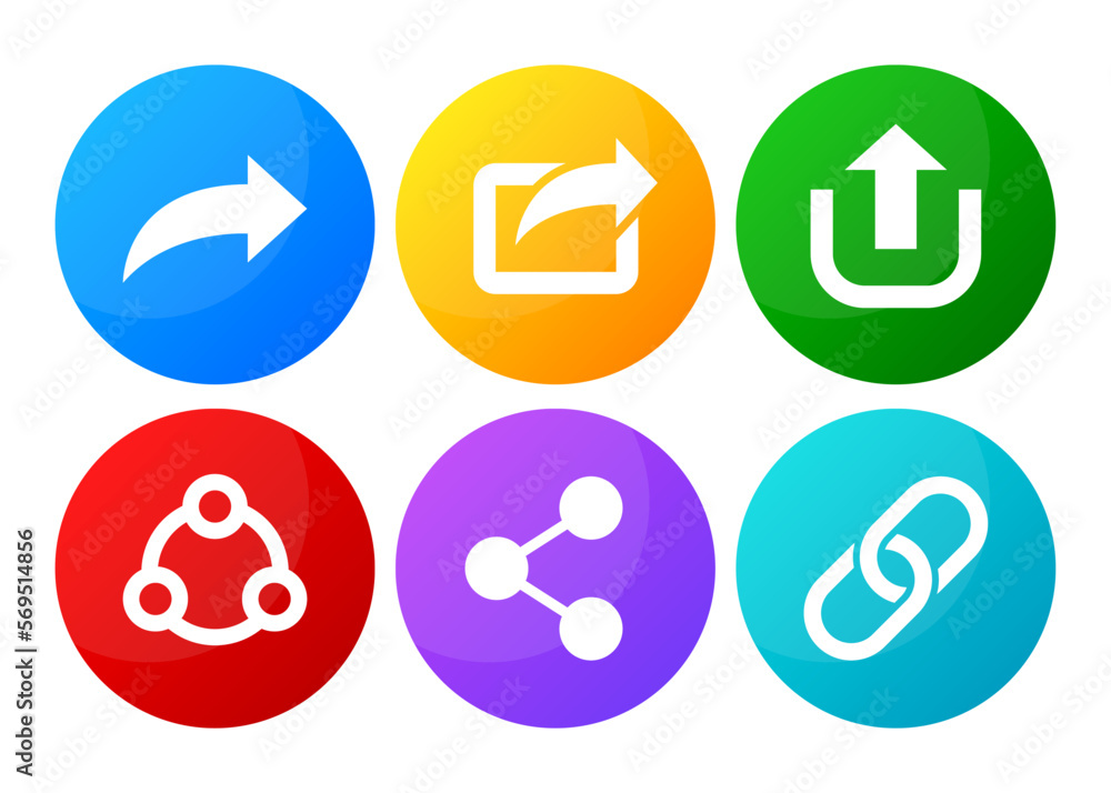 Poster share vector icons collection. connection button. share a file or link with users. vector illustrati