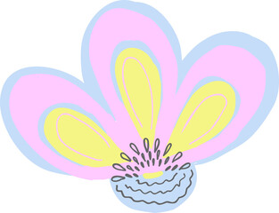 simple hand-drawn flower. isolated flower