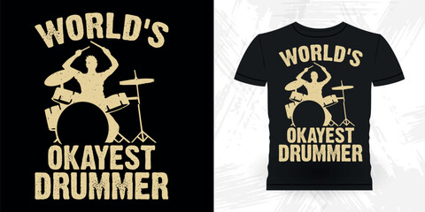 Drumming Drum Drummer Retro Vintage T-shirt Design