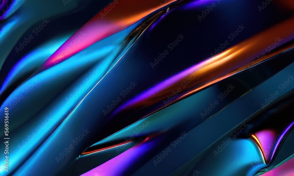 Wall mural metallic fluid flowing fluid background created with generative ai