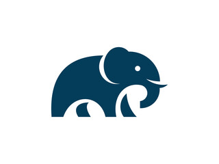 elephant illustration vector logo, simple