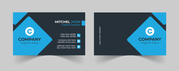 Corporate business card template, Modern business card design template, Clean professional business card template, visiting card, business card template.