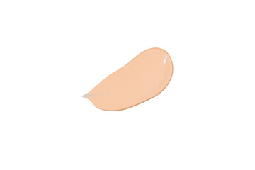Liquid foundation isolated on white background. Smear of foundation for the face. Cosmetic smear of liquid foundation or bb-cream. Makeup color swatch