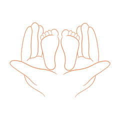 Holding Baby Feet Drawing