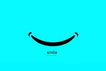 Isolated smile icon on aqua color background. Trendy smile icon in flat style. Modern smile icon, EPS 10