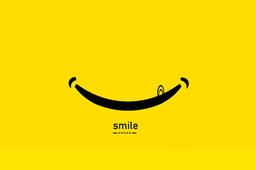 Smile emoticon with tongue on yellow background. smile icon, smile, logo vector design happy emoticon Business, funny design and vector emoji happiness