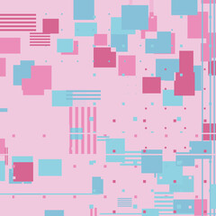 Pink With Blue Abstract Illustration With Stripes