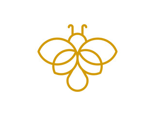 modern bee illustration vector logo