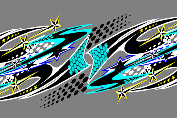 racing background vector design with a unique pattern and a combination of bright colors and star effects, blotches and others