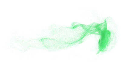 3D rendering of vibrantly colorful sand particles or fine dirt, scattered in turbulent manner on transparent background